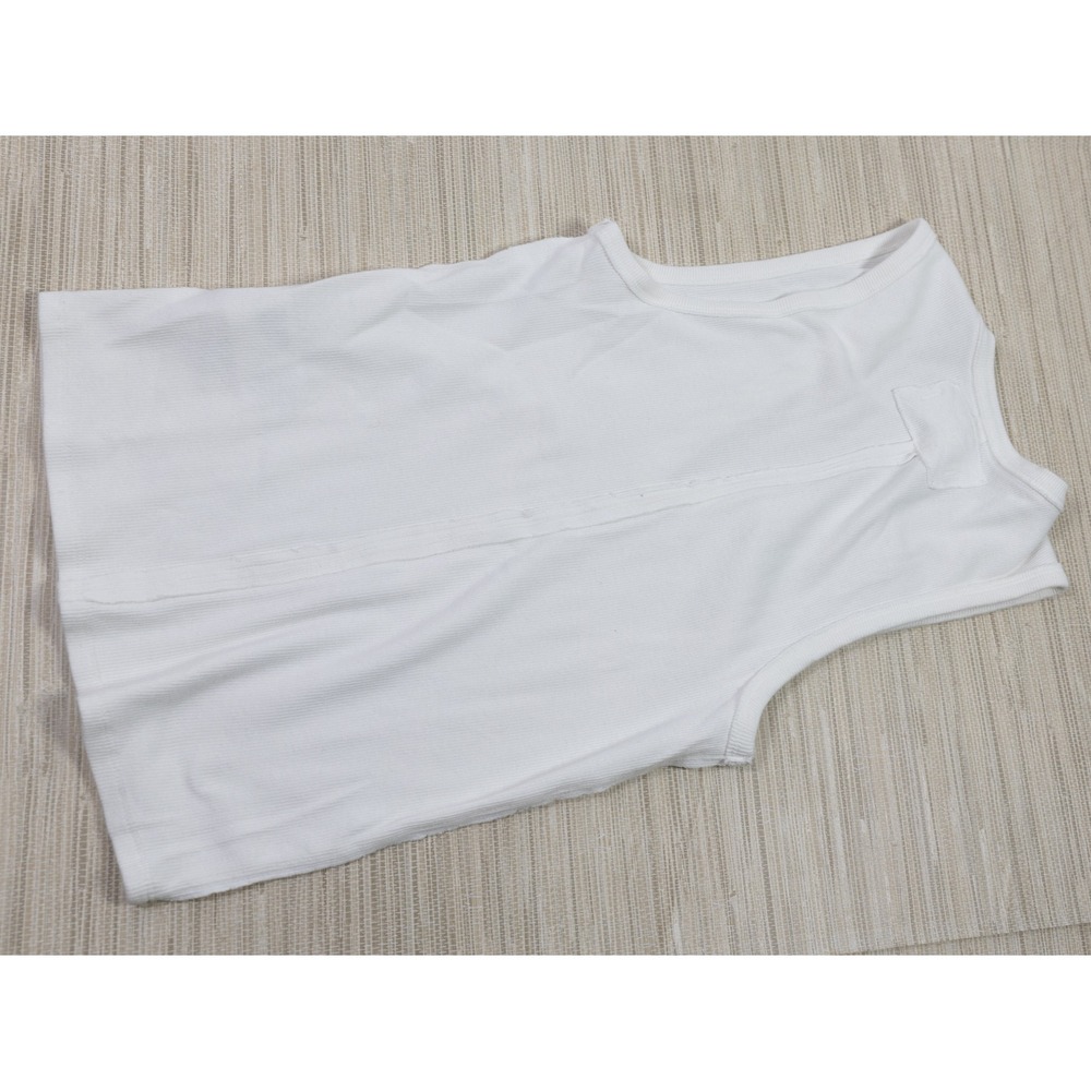 Free People We The Free White Ribbed V-Neck Tank Top Sleeveless Shirt Medium - Picture 3 of 3